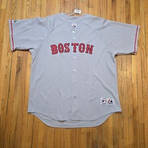 New Gray w/Red Boston Red Sox Baseball Jersey MLB Majestic XL or 2xl